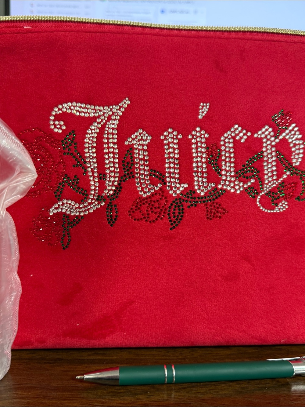 Juicy Couture Red Rhinestone make up bag****NEW****